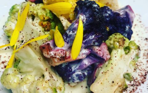 Roasted cauliflower, lakeside farmstead cheddar cream sauce, sumac