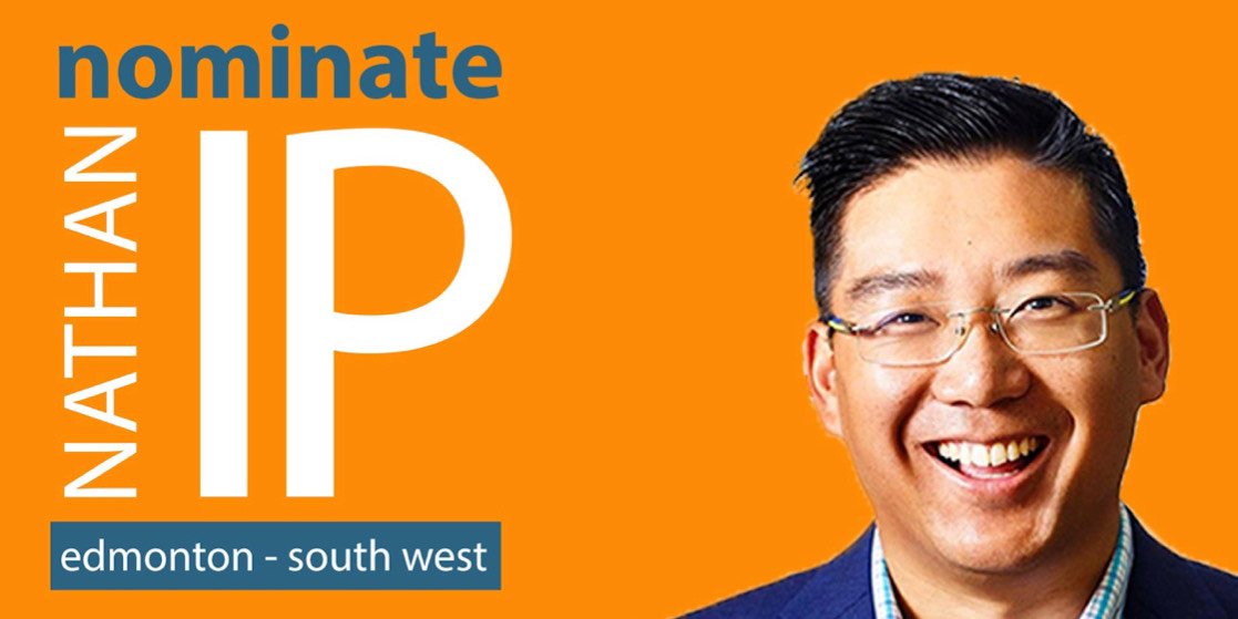 Nathan Ip seeks nomination for Edmonton-South West. He is also EPSB Vice Chair Trustee.