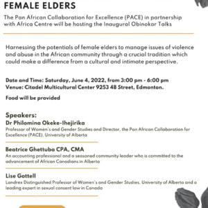 The Obinokor Talks for this year will consist of an inaugural lecture by Professor of Women’s and Gender Studies, University of Alberta and Director of the Pan African Collaboration for Excellence, Dr. Philomina Okeke-Ihejirika.