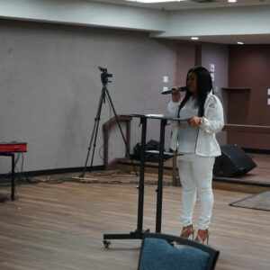 Mrs. Obasan giving her opening remarks.