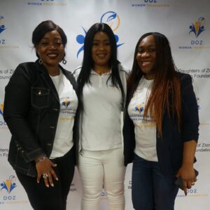 Mrs Obasan (middle) flanked by her friends.
